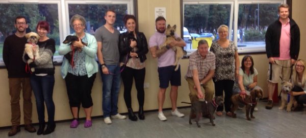 A great group of handlers and their super pups August 2015